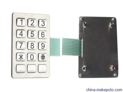 最專(zhuān)業(yè)的按鍵廠家 15位不銹鋼按鍵智能設(shè)備專(zhuān)用鍵盤(pán)電話機(jī)按鍵